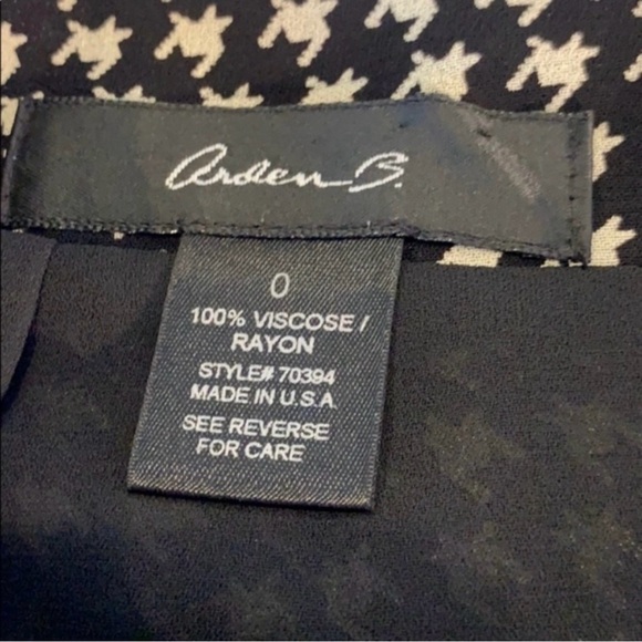 VTG Y2K Arden B. Cream & Black Houndstooth Skirt Size 0 - Picture 2 of 7